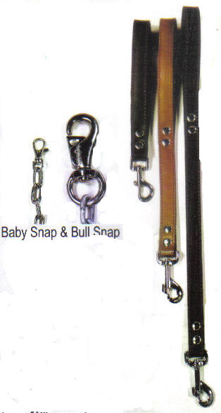 Dog Heavy Duty Leather Leash With Bull Snap By Top Dog