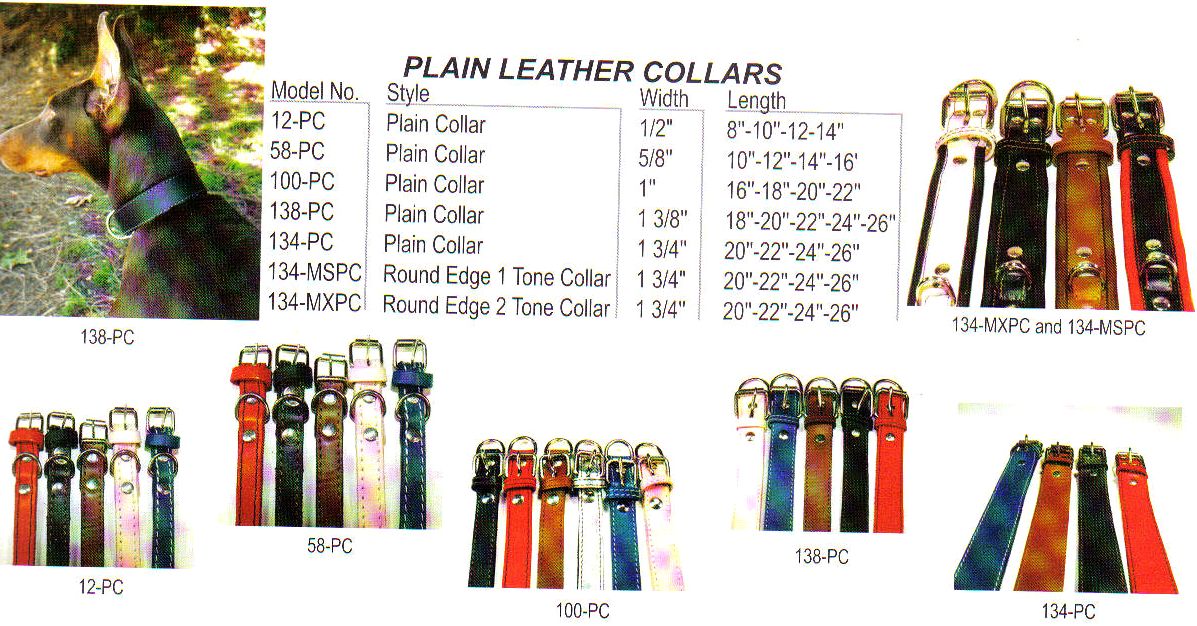 Plain Leather Dog Collars