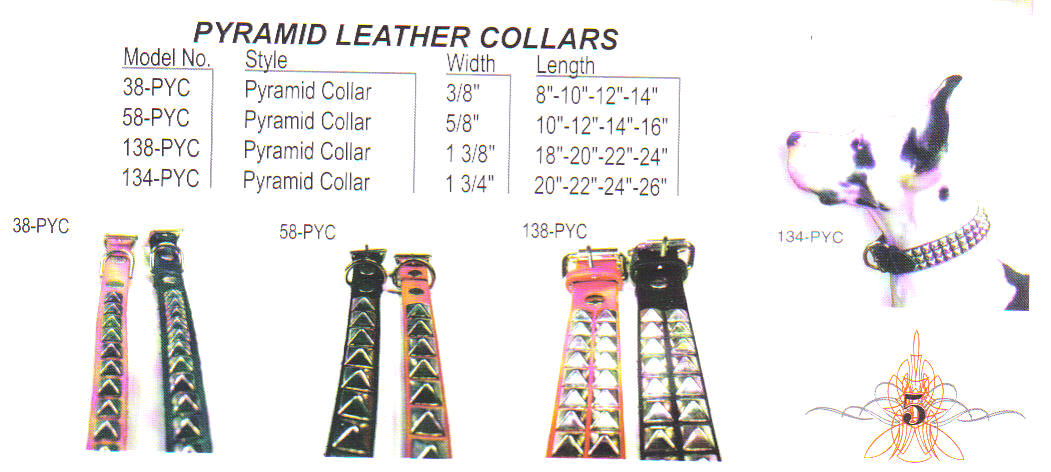 PYRAMID STUDED LEATHER DOG COLLARS
