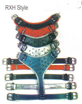 Round Edge 2- Tone Spicked Leather Harnesses By Top Dog